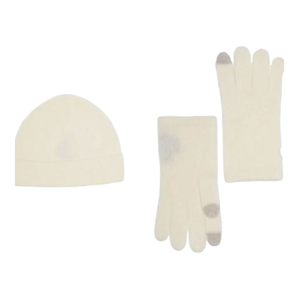 PHENIX 100% Cashmere Jersey Hat & PHENIX Cashmere Knit Gloves